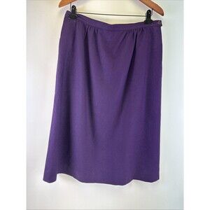 Pendleton Vintage Pure Virgin Wool Purple Midi Skirt Button A Line Womens 16